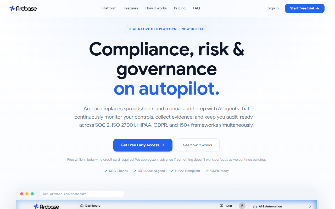 arcbase.app homepage