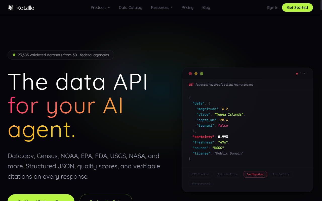 katzilla.dev homepage